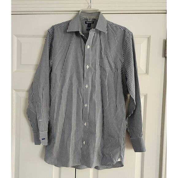 Bonobos Long Sleeve Black white checker Button Down Shirt 15.5 33 standard fit - Picture 1 of 6